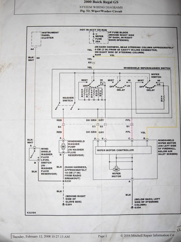 Wiper motor "park" activation
