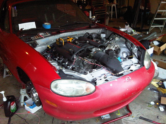 miata+ v8+ sticky tires= race car??