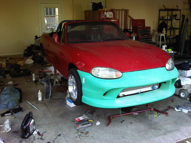 miata+ v8+ sticky tires= race car??