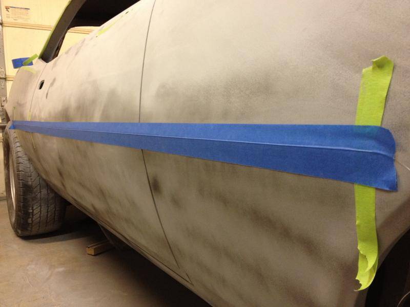 Taping Body Lines for Block Sanding