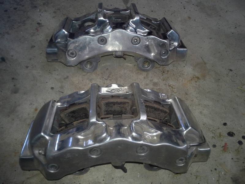 polished z06 6 piston front brake calipers