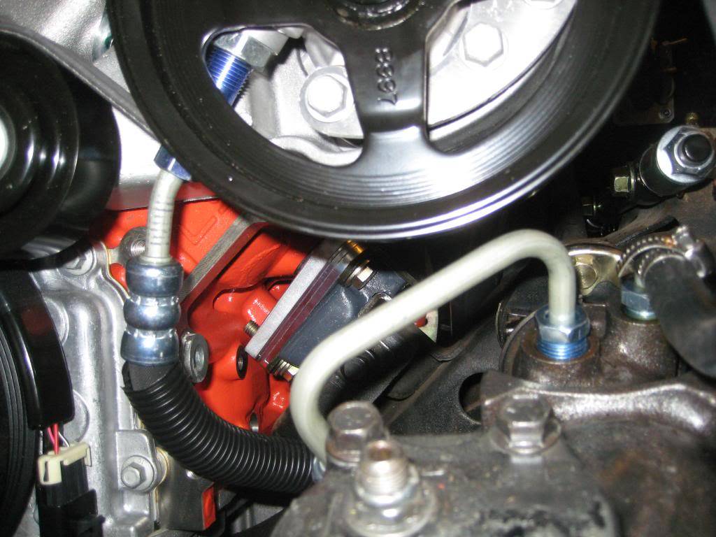 power steering hose to pump routing